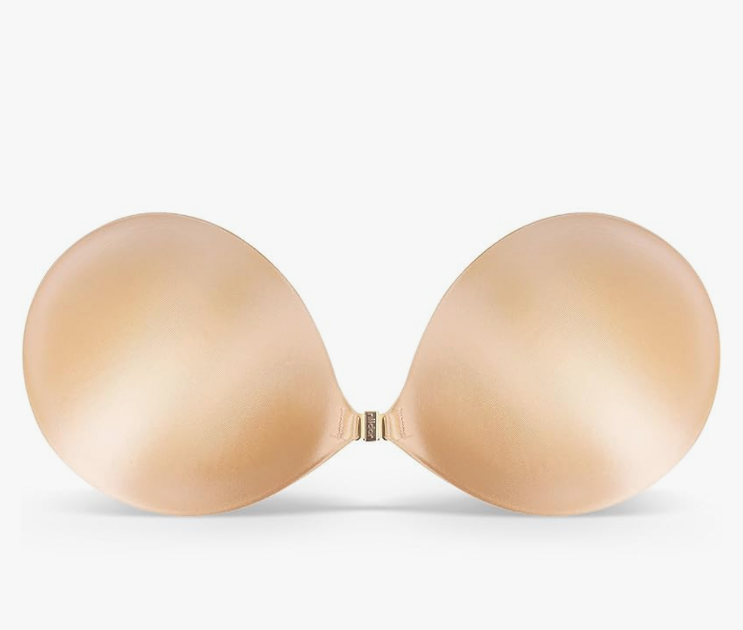 Niidor Adhesive Strapless Bra for Women Sticky Invisible Push up Silicone Bra for Backless Dress 2025 Upgraded Clasp Bras, Size E