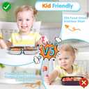 Oval Stainless Steel Snack Containers 3 PCS, Stainless Steel Bento Boxes Adult 4 Compartments,Metal Lunch Boxes with Lid, Divided Food Storage Containers for School Home Travel