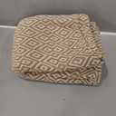 DII Rustic Farmhouse Double Diamond Woven Throw, 50x60, Stone