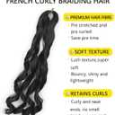 French Curl Braiding Hair 16 Inch Color 1 Curly Braiding Hair Pre Stretched 8 Packs French Curl Crochet Braids for Box Braids with Curly Ends for Black Women