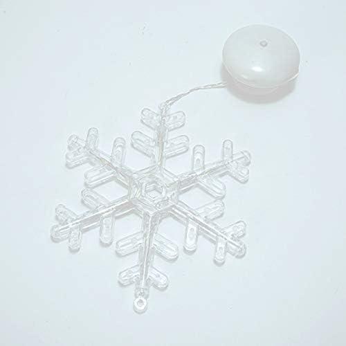 LED Suction Cup Warm Atmosphere Light, Stars, Moons, Snowmen, Snowflakes, Heart-Shaped, Deer, Angel, Suitable for Festivals, Parties, Birthdays, Confession, Marriage Proposal (Snowflakes)