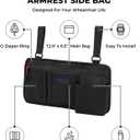 ZHCHG Wheelchair Side Bag with Cup Holder, Wheelchair Armrest Pouch Accessories for Walker, Rollator, Electric Scooter Wheelchairs, Ideal Gift for Mother's Day & Father's Day