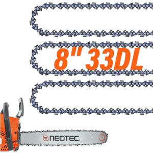 8 Inch Chainsaw Chain 3/8" LP Pitch .043" Gauge 33 Drive Links, Chainsaw Chains Fits for Ryobi P4361, P5452, Fit for Milwaukee M18 FUEL 3004, Poulan 810 EPT, Worx WG349/WG349.9 and more (3 Chains)