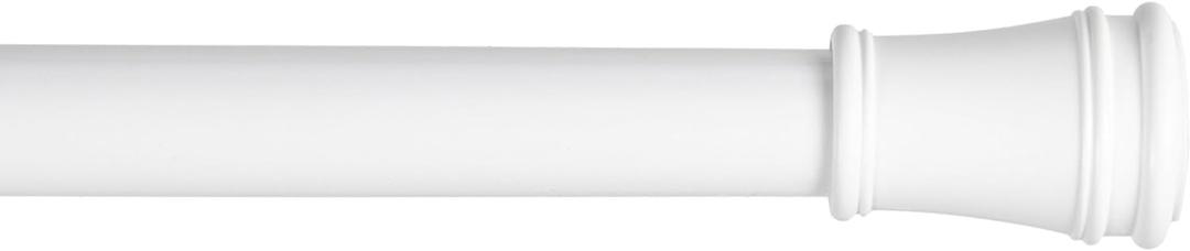 Kenney KN633 Rogers Twist & Fit No Tools Easy to Install Tension Curtain Rod, 28-48" Adjustable Length, White Finish, 5/8" Diameter Steel Tube