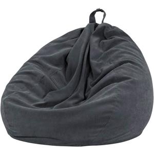 Nobildonna 3 ft Bean Bag Chair Cover (No Filler) 35"43" Large Stuffed Animal Storage Bean Bag Washable Big Beanbag Chair Cover Premium Corduroy Bean Bag Cover for Adults,Kids,Dark Grey 300L