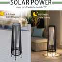 TRIROCKS Outdoor Floor Lamp 2 Piece Solar Powered Lantern Wicker Solar Patio Lamp with Olifen Rope Waterproof Rattan Outside Solar Deck Light for Patio Garden Lawn Yard (Black)