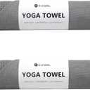 Eunzel 2 Pack Hot Yoga Towel with Grip Dot, Non Slip Yoga Mat Towe Sweat Absorbent Towel for Hot Yoga,Bikram, Pilates and Fitness 72" x 24", Grey