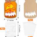 2 x 50 Pack Halloween Mason Jar Shape Crafts Candy Cards -DIY Trick or Treat Boxes for Party Favors, School Classroom Gift Cards for Kids, Holiday Gifts for Classroom Kid