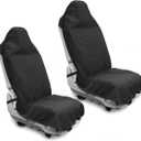Waterproof Sweating Car Seat Cover for Post Gym Workout, Running, Swimming, Beach and Hiking, Universal Fit Non-Slip Bucket Seat Protector for Cars SUV Trucks, Machine Washable (2pcs Black)