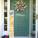 Hello Spring Wooden Porch Sign 47" Spring Large Welcome Porch Sign for Home Front Door Yard Season Decor (Yellow)