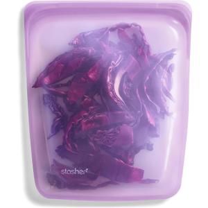 Stasher Premium Silicone Reusable Food Storage Half Gallon Bag, Purple, Microwave, Sous Vide, Dishwasher, Oven and Freezer Safe, BPA Free, Leak-free, Eco-friendly, 64 Oz