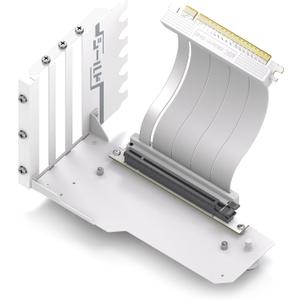 EZDIY-FAB Vertical GPU Mount with High-Speed PCIE 4.0 Riser Cable, Shield Series, 115mm/4.52in Flexible Extension, 90 Degree Connector, Only Compatible to Full-Opened PCIe Slots-White-YIHPI344-1