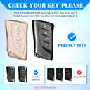 QBUC for Lexus Key Fob Cover with Keychain,Upper Leather + Soft TPU Car Key Case Shell for Lexus 2018-2025 ES350 ES300h UX200 RX350 RX450h NX300h GX460 TX550 LX600 LS500 LC500h,4 Buttons(Beige)