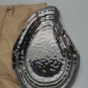 Silver Plated Porcelain Oyster Platter  15.5 x 10 Inches, Tarnish-Resistant Elegance for Dining & Entertaining