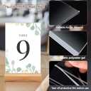 Vinsot 16 Pack 5 x 7 Inch Clear Acrylic Sign with Wood Base T Shape Sign Holder Vertical Blank Stands Desktop Display Plastic Menu Frame Double Sided Stand for Wedding Restaurant Party Decor