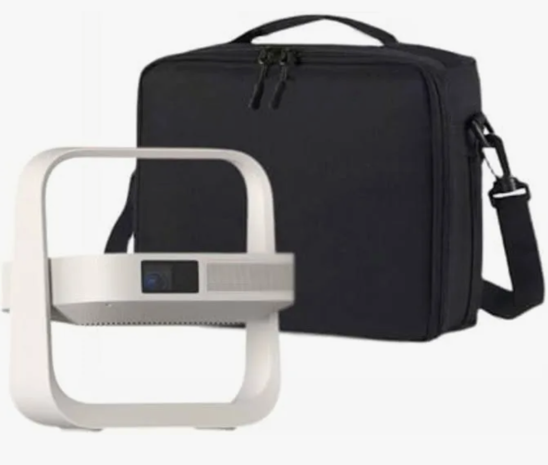 Rokeblau Hard Carrying Storage Case For XGIMI Elfin Flip 2024 New Projector & Multi-Angle Projector Stand, Waterproof, Shock-proof with Separate Space (Black)