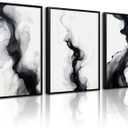 Black White Abstract Wall Art Decor Set of 3 Modern Wall Art Minimalist Canvas Wall Decor Black White Abstract Prints Modern Pictures Minimalist Artwork for Living Room Bedroom 16x24 Inch Unframed