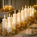 Veiuwa 18 Pcs White Pillar Candles Bulk Set2x3 2x6 2x8 Inch - 12 Each Size Hurricane Candles Dripless Unscented Smokeless Gives You a Better Atmosphere When Organizing an Event Party