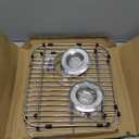 2Pack Sink Protectors13.1" x 11.6" x 1"Metal Sink Protectors for Kitchen SinkSink Grate with Rubber FootSliver Kitchen Sink Grate for Kitchen, Bathroom Sinks