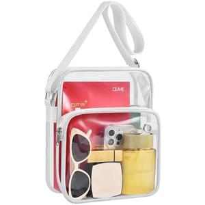 MAY TREE Clear Messenger Bag Stadium Approved Clear Bag Purse for Stadium Events Concert Sport Work 