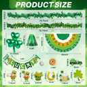 28 Pcs St. Patrick's Day Parade Golf Cart Decoration Kit Saint Patrick Golf Cart Car Decor Irish Burlap Bunting Flag Paper Banner Metallic Tinsel Garland Shamrock Balloon Stickers for St Patricks Day