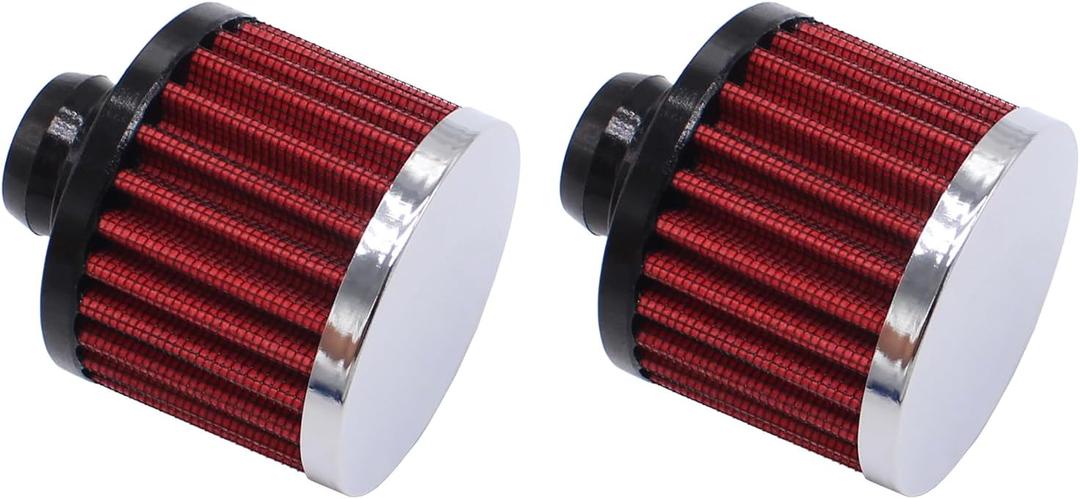 2 Pcs/Set 1-1/4" Red Valve Cover Breather Filter Washable Reusable