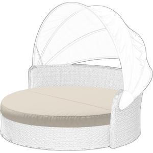 Outdoor Daybed Cushion Cover, 66" Replacement Round Bed Cushion Cover,Outdoor Waterproof and Fade-Resistant Sun Bed Outdoor Cushion Cover - Patio Round Daybed Cushion Cover, Cover ONLY (Cream White)
