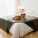 Waterproof Blanket for Bed, Leak Proof Dog Couch Blankets Reversible, Pet Throw Sofa Furniture Protector Machine Washable-82 x120,Light Brown+Dark Brown