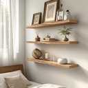 Light Wood Floating Shelves For Wall Shelves For Bedroom, 24 Inch Set Of 4
