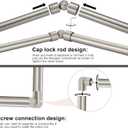 Brushed Nickel Bay Window Curtain Rods with Aluminum End Cap Finials and Brackets,Adjustable 36-72 Inch Center Rod for windows (24-68), 20-36 Inch Side Rods for windows (16-32)