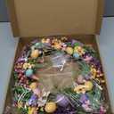 22 Inch Spring Wreath Front Door Wreaths with Colorful Eggs, Flowers and Berries for Easter, Spring Home, Porch, Wall, Party and Indoor Decoration