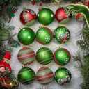 12-Piece 2.4 in. Christmas Ball Ornaments for Tree Red and Green Glittering Hanging Bulbs Pendants for Decoration