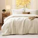 Quataly Twin Comforter Set Cream,2PCS Soft Lightweight Breathable Bedding Comforter for All Season, Twin Size(68''90'' Comforter & 1 Pillowcase)