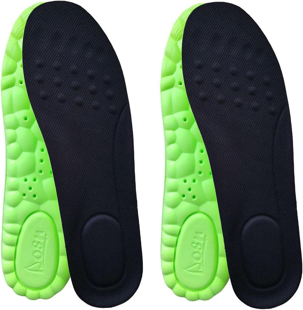 Insoles for Women Man, 4D Cloud Like Soles Memory Foam Insoles, Fatigue Release, Pain Relief, Comfort Cushion Replacement Everyday Shoe Insert (2 Pairs, Women 12-14.5 | Men 11-13.5)