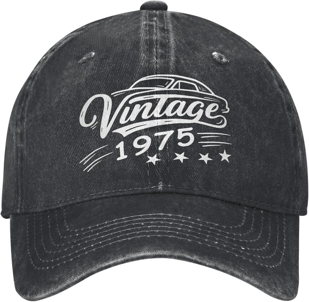 50th 60th 70th 80th Birthday Vintage Cotton Baseball Cap for Men Birthday Retired Gift Caps for Dad Grandpa Uncle Husband