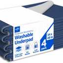 Medline Sofnit 300, Pack of 4 Large Washable Blue Underpads, 34x 48 for use as reusable pet pads, reusable bed pads, great for dogs, cats and bunnies