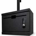 Over The Door Lockable Drop Box with Combination Lock, Heavy Duty Metal Hanging Collection Box for Mail, Payments, Documents & Key Returns, No Drilling Required, Wall Mount Option