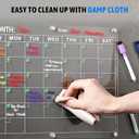 Acrylic Fridge Calendar, Magnetic Monthly Planner with 8 Color Markers, Clear Dry Erase Board for Events/Meetings/Shopping Lists - 14.5 * 11.5''