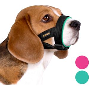 BRONZEDOG Soft Padded Dog Muzzle Adjustable Neoprene Comfort Bitting Chewing Pet Muzzles for Small Medium Large Dogs Puppy (Mint Green, Small)