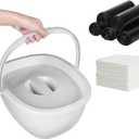 Bedside Commode Bucket Replacement with 100 Liners and 40 Absorbent Pads, Compatible Commode Toilet FTMT & XTMT Models