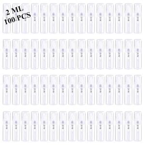Mini Spray Bottle 100PCS 2ML Clear Plastic Empty Sample Containers Fine Mist Perfume Travel Refillable Spray Bottle Perfume Atomizer Small Travel Size Spray Bottle for Cleaning, Essential Oils