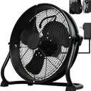 14" Battery Operated Floor Fan for Dewalt 20V Max, Portable Jobsite Fan with AC Adapter, 1500 CFM High Velocity, Variable Speed, Metal Fan for Garage, Workshop, Camping, Outdoor (Battery Not Included)