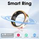 Smart Ring for Women & Men, Fitness Tracker with Heart Rate, SpO2, Blood Pressure & Sleep Monitoring, IP68 Waterproof, Long Battery Life, No Monthly Fees, for iPhone Android (10#&Floral)