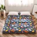 MAXYOYO Dinosaur Japanese Floor Futon Mattress for Boys Girls, Thicken Tatami Mat Sleeping Pad Foldable Roll Up Mattress Floor Lounger Couches and Sofas for Kids Full Size
