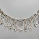 1 Yard Tassel Fringe Rhinestone Trim Ribbon Diamante Diamond Chain Crystal Gem Sparkle Wedding Bridal Necklace Prom Evening Dress Applique Party Show Accessories Sash Belt Craft (Style5: 1-4/5")