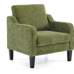 VINGLI Accent Chair for Living Room Chairs Olive Green Reading Chair for Bedroom Scooped Arm Chair Mid Century Modern Accent Chairs Upholstered Comfy Chair for Apartment, Waiting Room