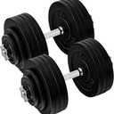 Yes4All Old School Adjustable Dumbbell Set with Weight Plates, Star Lock Collars/Connector, 40lbs to 200lbs Adjustable Weight Plates Set