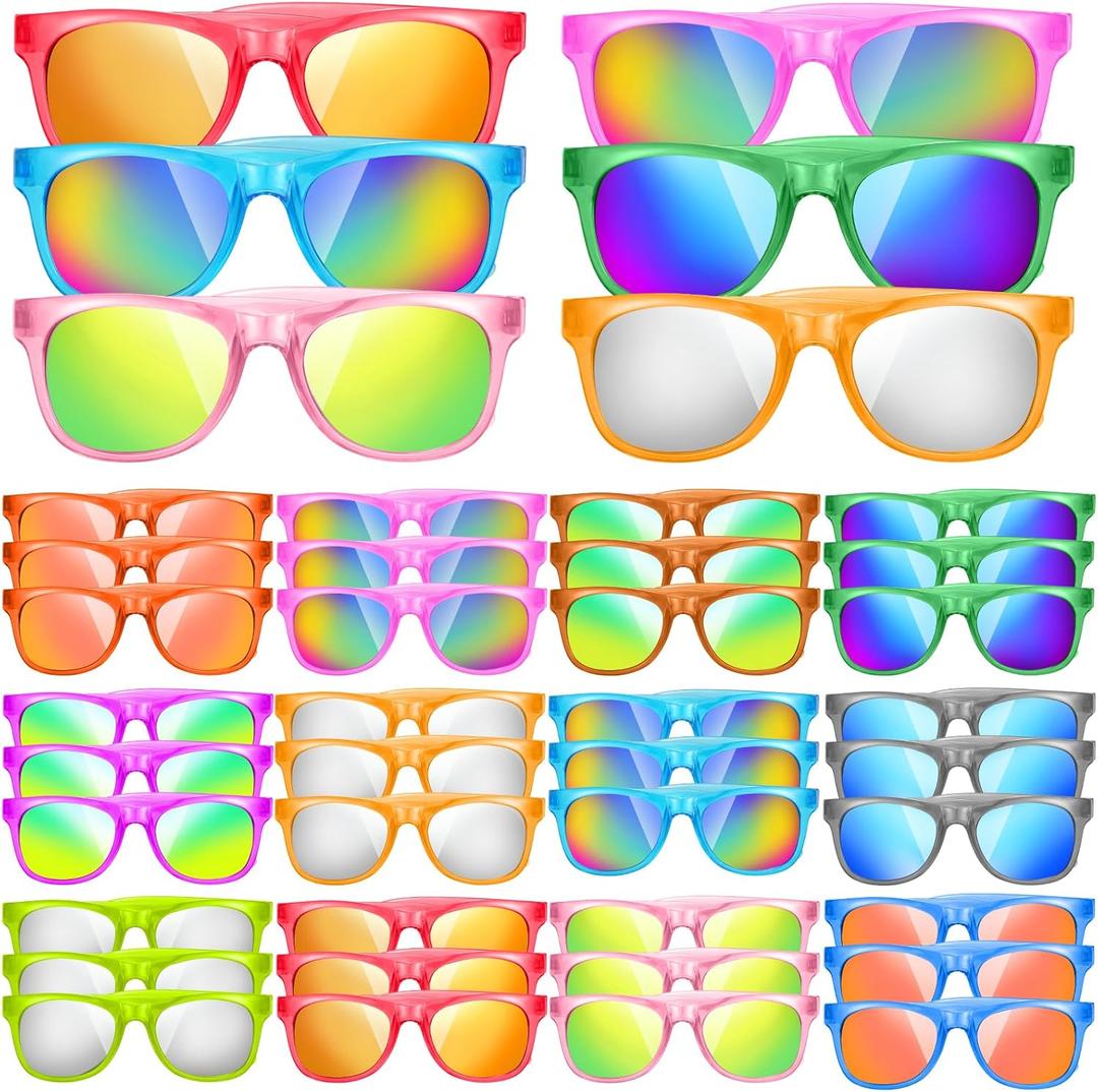 36 Pack Kids Sunglasses Bulk with UV400 Protection, 12 Colors Neon Sunglasses for Birthday Party Favors, Beach, Graduation Gift, Summer Pool Party Supplies, Goody Bag Filler, Boys Girls Classroom Gift