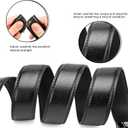 Mens Ratchet Belt Click Slide Black Leather Belt 1.38" Wide (Size 45 (Fits Pants Size 42-44))