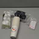 25 Pack Christmas Snowman Disposable Cups with Lids Snowflake Cellophane Bags with Twist Ties Hanging Xmas Soup Tags Snowman Paper Cups for Hot Cocoa Chocolate Winter Holiday Party (12oz)